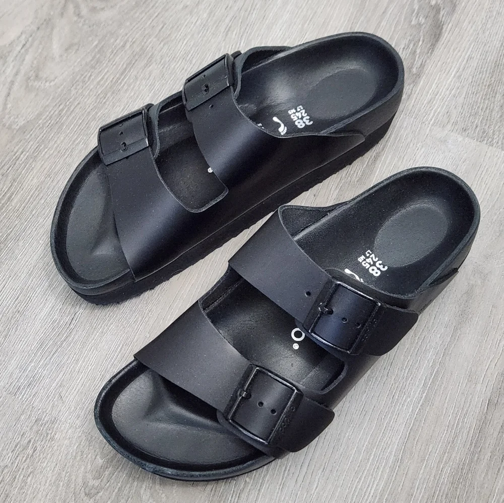 PERFECT PAPILLIO X BIRKENSTOCK EXQUISITE ARIZONA PLATFORM SANDALS SLIDES - Picture 5 of 8